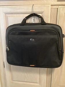 SOLO LAPTOP TABLET MESSENGER BAG BLACK and ORANGE - Picture 1 of 7