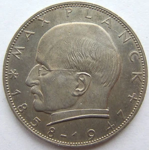 Münze BRD Max Planck 2 Deutsche Mark 1958 J in Vorzüglich / Stempelglanz - Picture 1 of 2