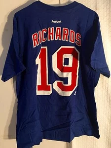 Reebok  NHL TEE SHIRT New York Rangers Brad Richards Blue sz L - Picture 1 of 2