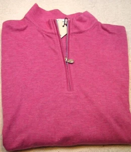 Suéter Pullover Peter Millar Cuarto Cremallera Interlock Nuevo con Etiquetas Mediano $135 Rosa Guayaba - Imagen 1 de 9