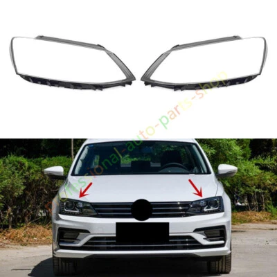 Tampa de lente transparente farol ambos os lados + cola para Volkswagen Jetta 2012-2018 - Imagem 1 de 4