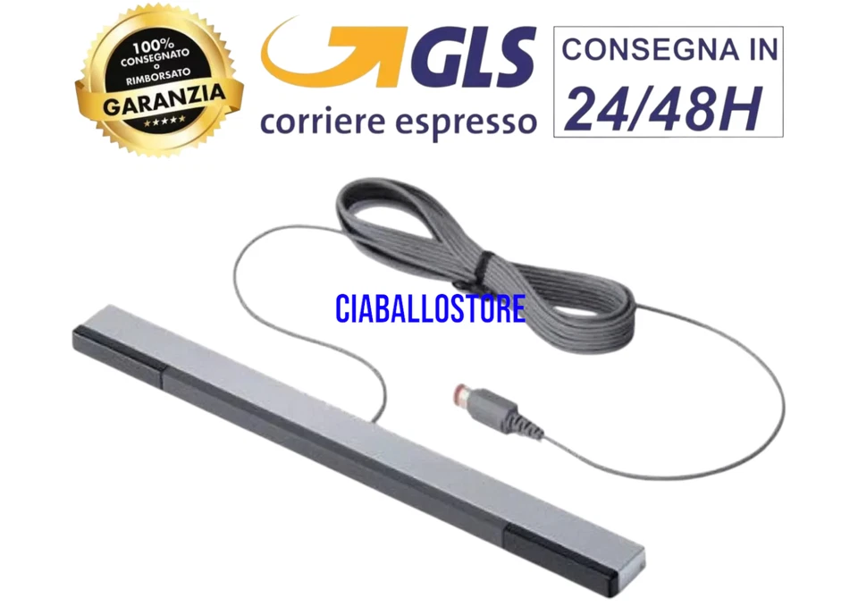 WIRED BARRA SENSORE DI MOVIMENTO AD INFRAROSSI PER NINTENDO WII E WII-U CON CAVO