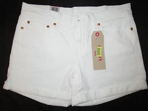 PANTALONES CORTOS LEVIS LAMINADOS DE LONGITUD MEDIA NUEVOS CON ETIQUETA - Imagen 1 de 4
