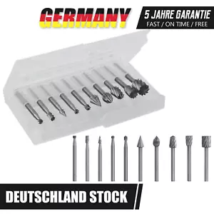 Werkzeuge 1a Qualität Gravieren 10tlg Frässtift HSS Fräsen Bohrer Set Für-Dremel - Bild 1 von 12