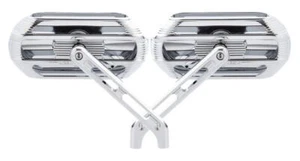 Arlen Ness Chrome Sidekick Oval Mirrors Left & Right Harley Universal - Picture 1 of 1
