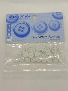 25 Pc. Small Doll Clothes Sewing Buttons, Dress It Up, 7mm, Tiny Round White - Picture 1 of 1