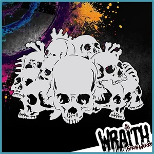 Skull Stack #8 - Reusable Airbrush Stencil Template - Picture 1 of 4