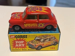 Original Corgi Toys #349 Morris Mini Minor "Pop Art" with original box - NM - Picture 1 of 14