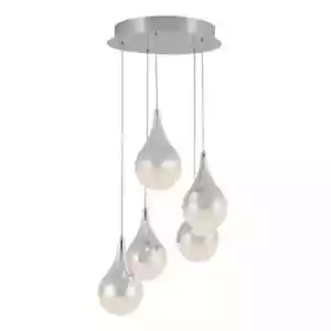 Artika Glitzer 30-Watt 5 Light Chrome LED Pendant Light Fixture (PDT-5GL-RN) NEW - Picture 1 of 11