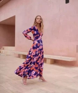 Mister Zimi Dress Size AU 12 | US 8 Giselle Maxi long sleeve juniper V Neck - Picture 1 of 18