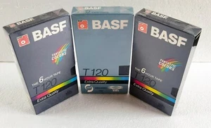 3 Pack BASF Blank VHS Tapes T120  Extra Quality VCR  - Picture 1 of 3