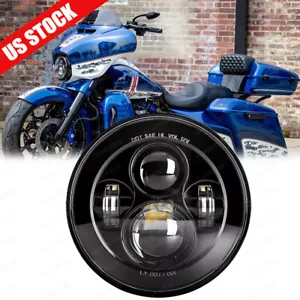7" inch Motorcycle LED Headlight High Low Beam Black fit for Harley Street Glide - Picture 1 of 9