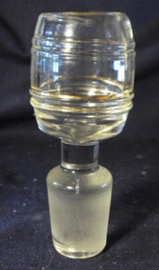 Glass stopper for decanter Barrell shape shot glass ground gilt decoration - Picture 1 of 5