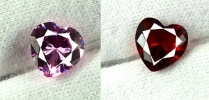 Natural Pink Sapphire & Ruby 7 Ct Heart Shape Gemstone Pair Certified AD1270 - Picture 1 of 6