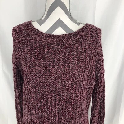 Suéter pulôver manga longa malha cabo médio roxo garagem tamanho grande XS-S - Imagem 1 de 4