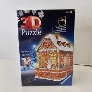 RAVENSBURGER 3D LED Christmas GINGERBREAD HOUSE Night Edition Puzzle Sealed - Picture 1 of 7