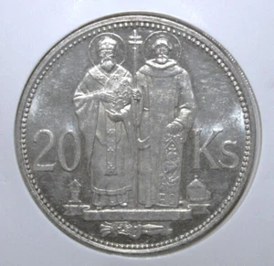 A11 - Slovakia 20 Korun 1941 Brilliant Uncirculated Silver Coin - Beautiful Coin - Picture 1 of 2