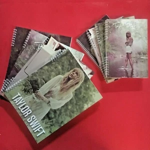 (8) different TAYLOR SWIFT spiral notebooks-TWO SIZES-licensed 2012 RED era-NEW - Picture 1 of 7