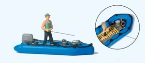 PREISER Juego de figuras 1:87 pescador en bote inflable serie exclusiva H0 10687 - Imagen 1 de 2