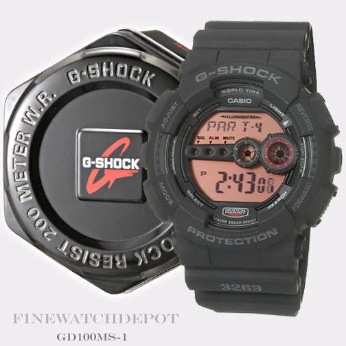 Authentic Casio G-Shock Men's Military Black Digital Watch GD100MS-1 - Image 1 of 1
