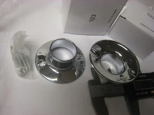 2 Packs  1” Shower Curtain Rod Flanges  #103 (2 Per Package) POLISHED CHROME New - Bild 1 von 5