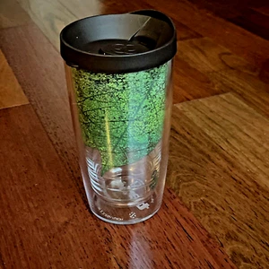 Vaso Tervis hojas verdes reciclado 16 OZ tapa marrón ir verde salvar la tierra - Imagen 1 de 10