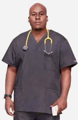 Blusa Médica Cherokee Workwear Unisex Cuello en V - 4876 Peltre Talla Pequeña Foto 1 de 4