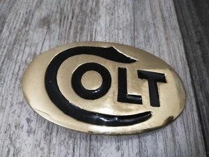 Vintage Colt Firearms Solid Brass Belt Buckle Number 4746 (3.5''X2'') - Picture 1 of 5