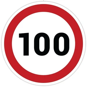 100 km/h Sign Autobahn German Speed Limit Europe Vinyl Sticker Decal Car Wall - Picture 1 of 1