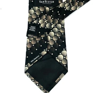 Corbata de seda hecha a mano resistente a las manchas VAN HEUSEN geométrica L: 58" W: 3 3/4" - Imagen 1 de 3