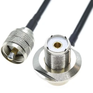 UHF male PL259 to UHF female SO239 right angle connector lot RF Coax Cable RG58 - Picture 1 of 2