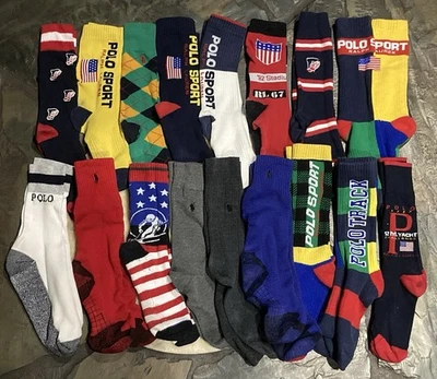 Lote de 17 pares de calcetines Polo deportivos ala P vintage Crew Stadium 92 Ralph Lauren Foto 1 de 4