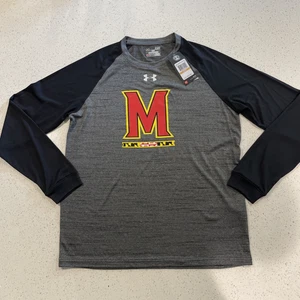Under Armour Maryland Terrapins Shirt Mens Small NCAA Player Issued Gray Black - Picture 1 of 5