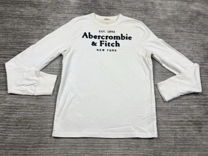 Abercrombie & Fitch Shirt Mens Large White Muscle Long Sleeve 100% Cotton - Picture 1 of 13