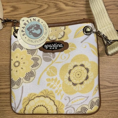 Bandolera Pequeña Spartina 449 Daufuskie Island Hipster Lino y Cuero Nueva con Etiquetas  Foto 1 de 4