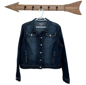 Earl Jean | Jean Jacket Western Glam Rocker Chic Studded Large Embellished Jewel - Picture 1 of 6