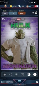 She-Hulk Charakter Silos Purple Epic Abomination Topps Marvel Sammeln - Bild 1 von 2