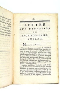 LIVRE ANCIEN LETTRE CONTRE INVASION PROVINCES UNIES MIRABEAU 1787 - Imagen 1 de 3