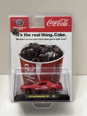 M2 Machines CHASE Coca Cola 1970 Ford Mustang Mach 1 351 A09 Red New 1/750 Made - Image 1 of 4