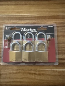 6x1 Master Lock Solid Brass Padlock Lot Of 6 140EURSIX New In Package - Picture 1 of 7