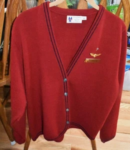 Cardigan uniforme assistente di volo American Airlines con ali ed etichetta donna L AMR - Foto 1 di 5