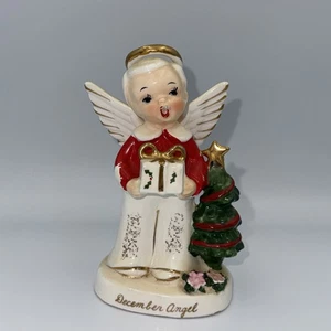 Vtg 1956 NAPCO December Angel Boy Figurine Birthday Month A1923 4.5” Christmas - Picture 1 of 14