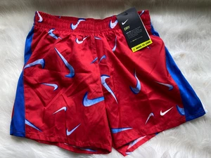NWT Nike Girls XL American Red White Blue Swoosh Print Dri-Fit Athletic Shorts - Picture 1 of 3