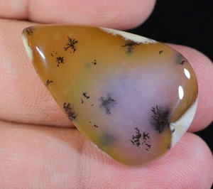 37 KT 100 % NATÜRLICHER GELBER BAUM DENDRIT OPAL BIRNE CABOCHON EDELSTEIN BJ-461 - Bild 1 von 5