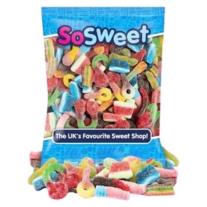 Fizzy Pick n Mix Süßigkeiten - 1kg Beutel - Party Retro Zuckerbeschichtete Süßigkeiten - von SoSweet - Bild 1 von 5