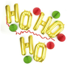 GOLD SILVER HAPPY NEW YEAR MERRY CHRISTMAS SELF INFLATING BALLOON BANNER