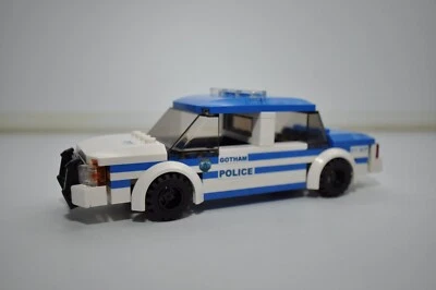 Coche de policía personalizado modelo azul y blanco compatible con ladrillos LEGO® reales Foto 1 de 3