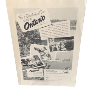 Vintage 1951 Ontario Canada Carnival of Fun Ad Advertisement - Picture 1 of 4