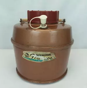 Vtg Flamingo Metal Water Jug Thermos Fiberglass Insulated Cooler Copper Color - Picture 1 of 10