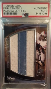 2009 Upper Deck Icons Immortal Lettermen /100 Earl Campbell PSA/DNA - Foto 1 di 3